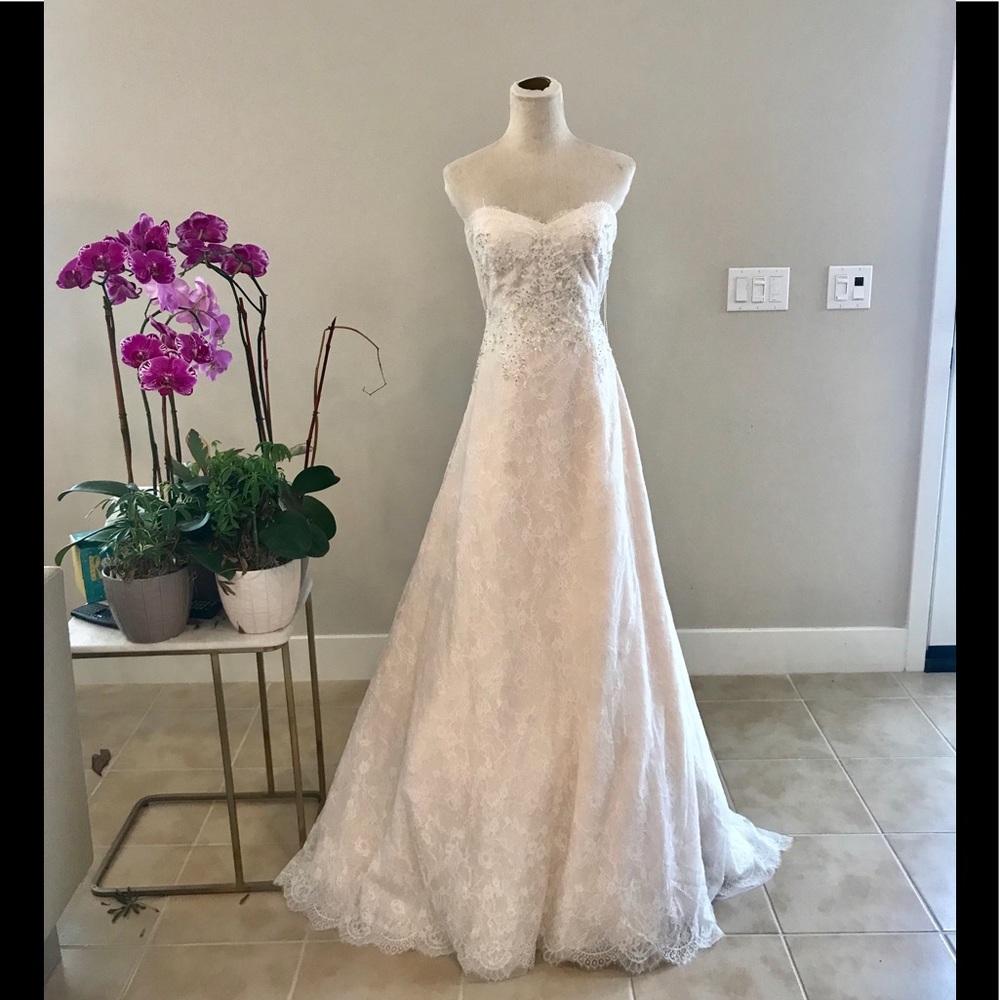 Bliss Monique Lhuillier lace and bead wedding gown